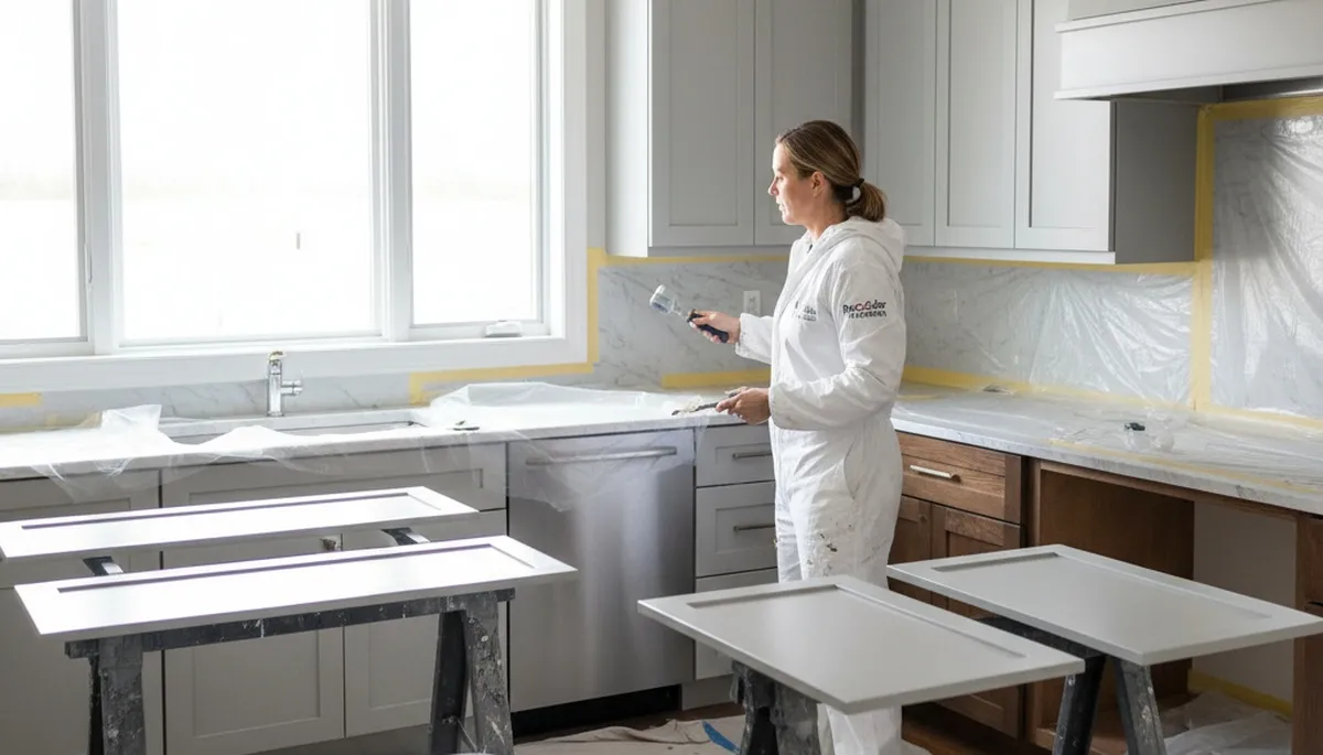 Professional cabinet painting in Salt Lake City, UT kitchen by expert house painters