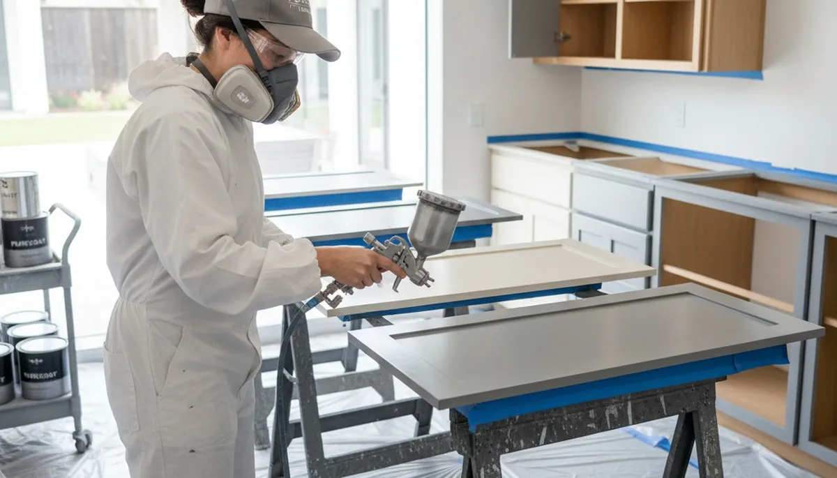 Professional cabinet painting in Salt Lake City UT kitchen by expert house painters