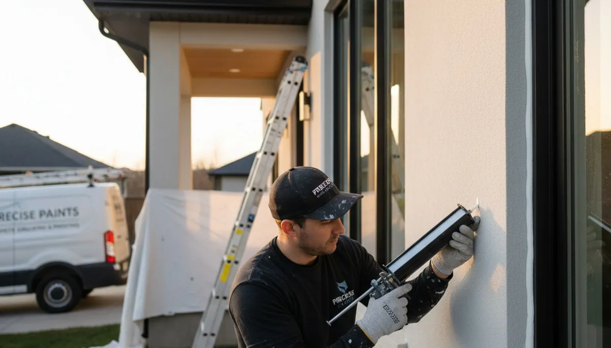 Professional caulking and sealing on Salt Lake City home exterior for weather protection