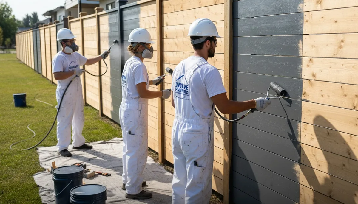 Professional fence painting in Salt Lake City UT protecting wood from Utah sun and weather