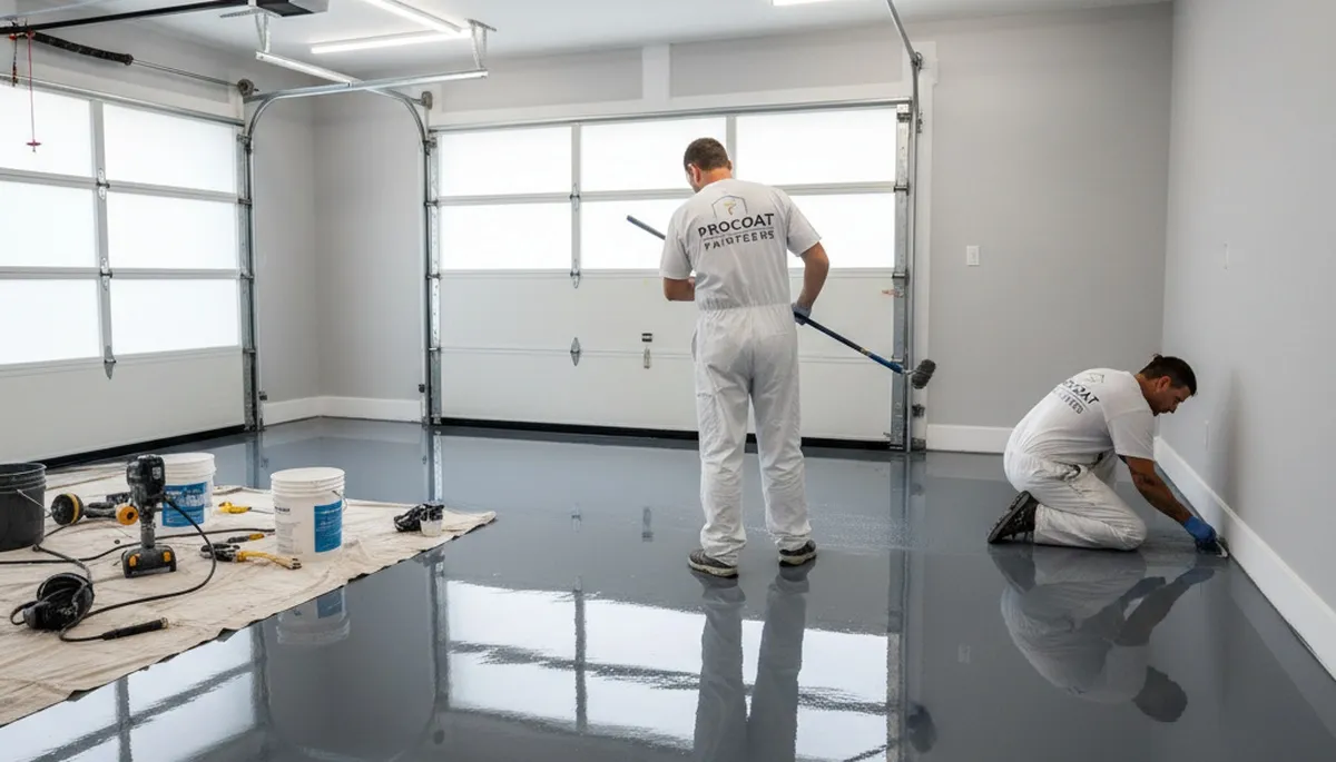 Professional epoxy garage floor coating in Salt Lake City UT with durable polyurea finish