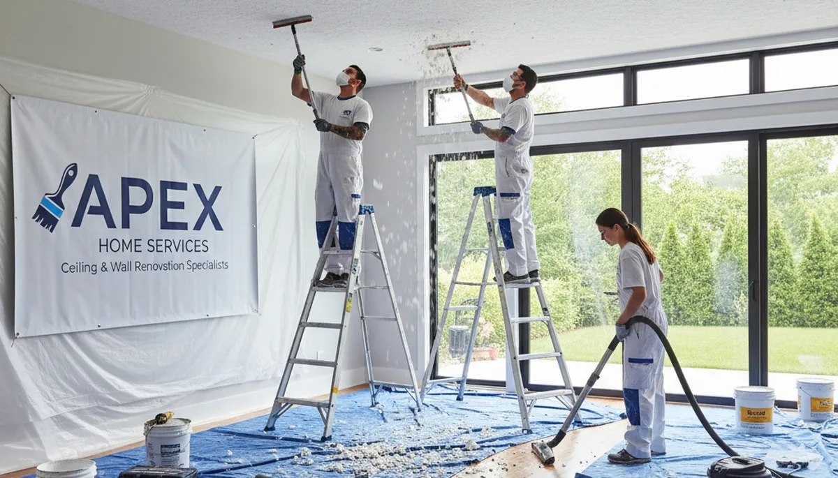 Professional popcorn ceiling removal in Salt Lake City UT home by expert painters