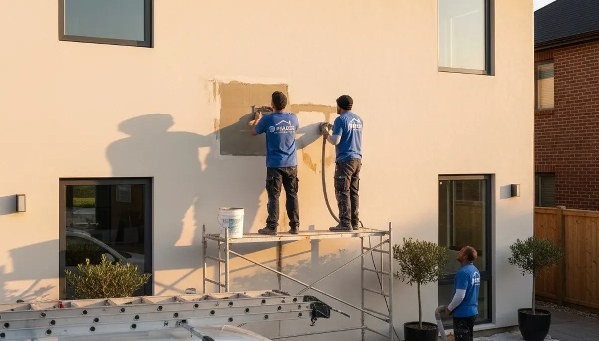 Stucco repair experts restoring cracked exterior walls in Salt Lake City, UT homes